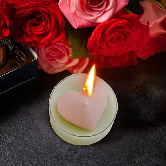 White Heart Shaped Tea Light Candles Birthday, Proposal, Wedding, Party, Engagement, and Table Decor