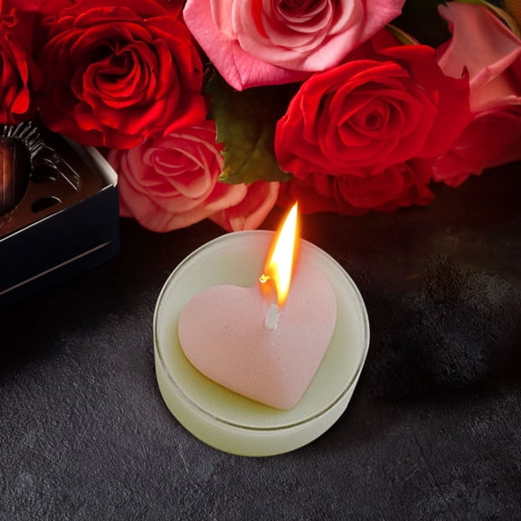White Heart Shaped Tea Light Candles Birthday, Proposal, Wedding, Party, Engagement, and Table Decor