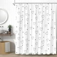 thumbnail image 1 of White Heart Shower Curtain Valentine''s Day Romantic Love Sweet Lover Minimalist Modern Bathroom Decor Curtains Set with Hooks, 70" W x 70" H, 1 of 6