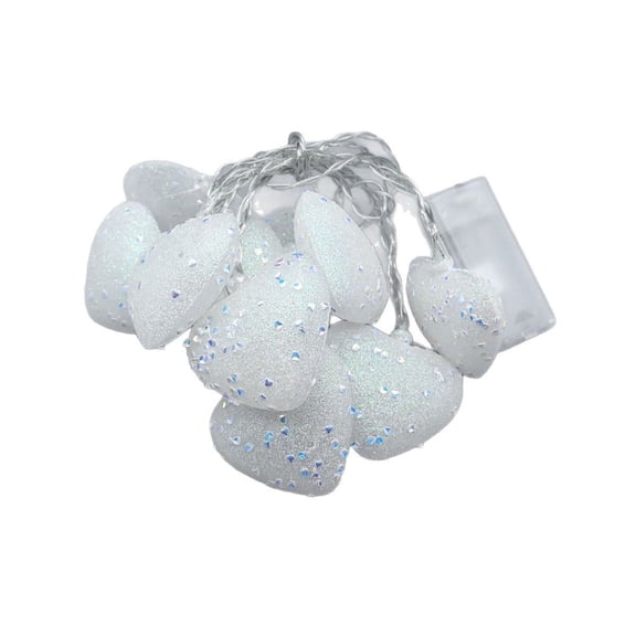 White Heart String Lights, 165cm Valentine's and Easter Festive Mood Lights, Portable Romantic Decoration Lights, Sparkling Accent LED Lighting, Home Decor and Party Ambiance Light String