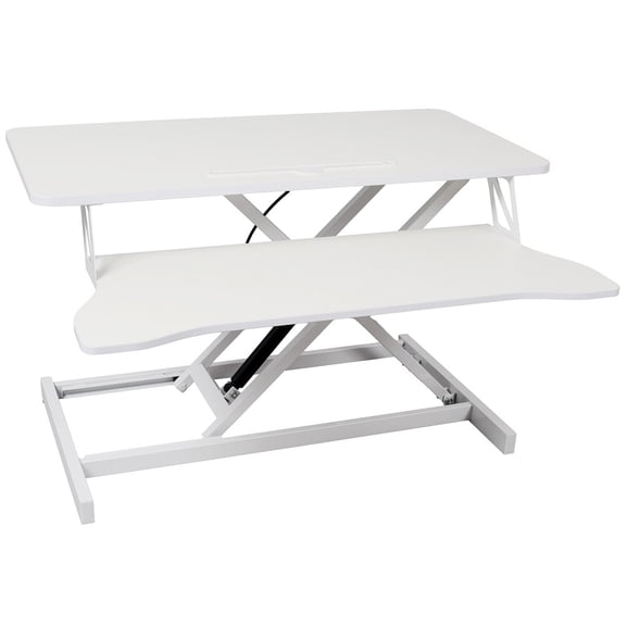 White Height Adjustable Standing Desk Converter