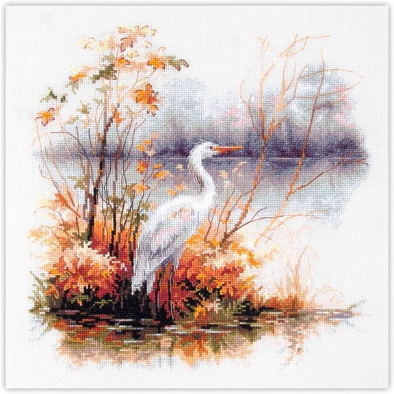 Wizardi Counted Cross-Stitch Kit - White Heron 70-09 Magic Needle