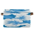 thumbnail image 1 of White Hibiscus Flowers Square Storage Bins with Handles Collapsible Containing Box 1 Pack, 1 of 9