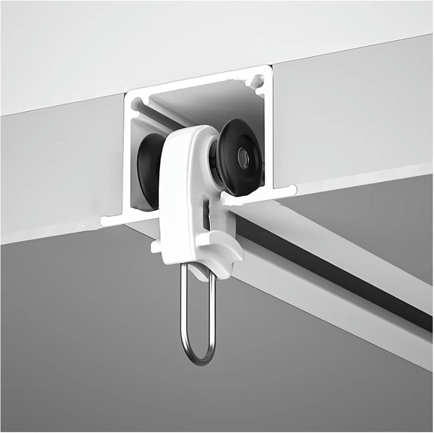 Curtain Rod Railing White Hidden Recessed Curtain Track Ceiling Mount, Heavy Duty Recessed ...