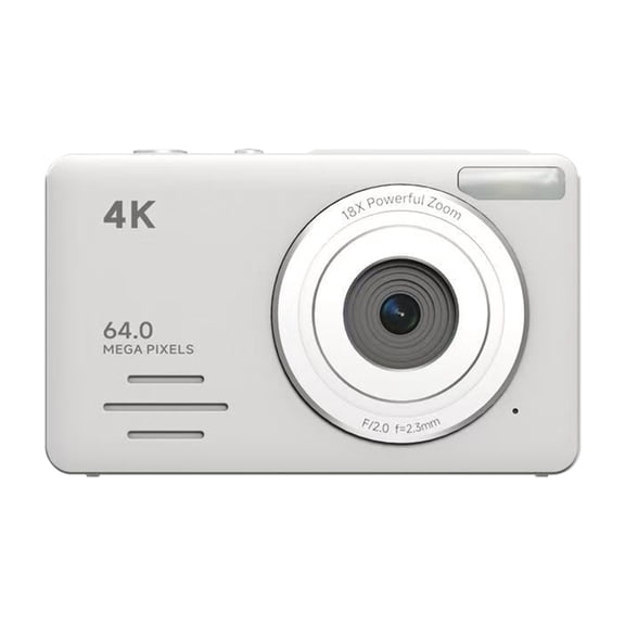 White High Definition Ccd Mini Student Digital Camera With 2.88 Inch Display Screen, 64Mp Cmos Sensor, 18X Digital Zoom And Stand For Photography And Video Recording, 3.8X2.3X0.9In