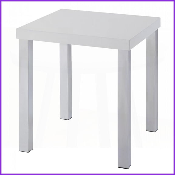 White High Gloss & Chrome Coffee Table for Living Room/Bedroom: Stylish, Stable & Durable Surface