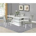 thumbnail image 1 of White High Gloss Dining Table, Silver Glitter, 1 of 1