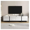 White High Gloss TV Stand with Storage Modern Entertainment