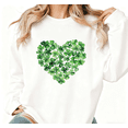 thumbnail image 1 of White High quality Print Sweatshirt Graphic Sweatshirt S-3XL Watercolor Heart Shamrock St Patrick's Day Holidays Tops, 1 of 5