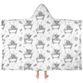 thumbnail image 1 of White Highland Cow Bathtub Bubble Pattern Hooded Bath Towel，60"x35" for Ages 3 To 12 Kids, Quick Dry Lightweight Soft Microfiber Hood Beach Towel Cover Up for Kids, 1 of 7