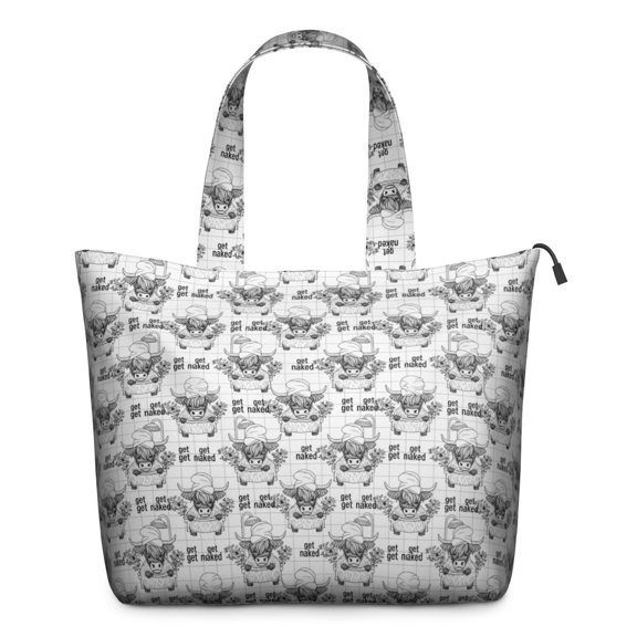 White Highland Cow Bathtub Flower Pattern Travel Tote Bags for Women Carry On,Large Weekender Bags for Women Travel,Multi Functional Duffle Bag for Work,Shopping,Sports