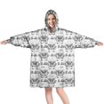 thumbnail image 1 of White Highland Cow Bathtub Flower Pattern Wearable Oversized Blanket,Wearable Blanket Hoodie for Adults,Cozy Hooded Blankets with Super Pockets,Super Warm Fuzzy Pullover for Women & Men, 1 of 6