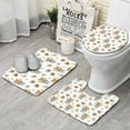 thumbnail image 1 of White Highland Cow Bucket Flower Pattern Bathroom Rugs Sets 3 Piece,Toilet Cover Set,Absorbent Non Slip Bathroom Mats Sets with U-Shaped Contour Rug Toilet Rug Set, 1 of 5