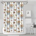 thumbnail image 1 of White Highland Cow Bucket Flower Pattern Shower Curtain 72"x72" ,Bathroom Decorative Shower Curtains Set with 12 Hooks,Modern Waterproof Washable Shower Curtain, 1 of 6