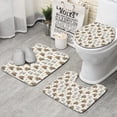thumbnail image 1 of White Highland Cow Cart Butterfly Pattern Bathroom Rugs Sets 3 Piece,Toilet Cover Set,Absorbent Non Slip Bathroom Mats Sets with U-Shaped Contour Rug Toilet Rug Set, 1 of 5