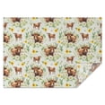 thumbnail image 1 of White Highland Cow Daisy Flower Pattern Rectangle Tablecloth 60"x84",Waterproof Polyester Rectangle Table Cloth, Wipeable Spillproof Polyester Tablecloth for Dining, Camping, Indoor and Outdoor, 1 of 5