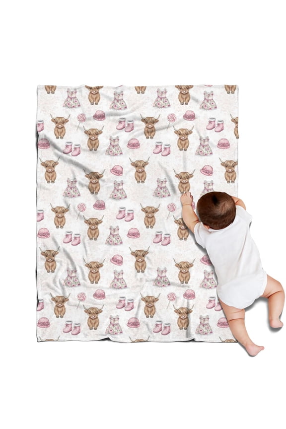 White Highland Cow Dress Shoe Pattern Blanket,Comfortable Soft Flannel Throw Blanket,All Season,Warm Lightweight Blankets for Sofa Bed Couch Living Room Chair,30"x40"