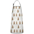 thumbnail image 1 of White Highland Cow Floral Pattern Apron-Garden Aprons for Women with Pockets-Cotton Linen Waterproof Kitchen Cooking Gardening Aprons Adjustable for Kitchen,Cooking,BBQ and Salon 33x27 Inch, 1 of 7