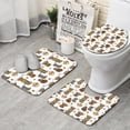 thumbnail image 1 of White Highland Cow Flower Barrel Pattern Bathroom Rugs Sets 3 Piece,Toilet Cover Set,Absorbent Non Slip Bathroom Mats Sets with U-Shaped Contour Rug Toilet Rug Set, 1 of 5