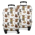 thumbnail image 1 of White Highland Cow Flower Barrel Pattern Luggage Cover Fashion Suitcase Cover Baggage Covers Fit 25-28 Inch Luggage (Go Travel), 1 of 5