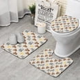 thumbnail image 1 of White Highland Cow Flower Bathtub Pattern Bathroom Rugs Sets 3 Piece,Toilet Cover Set,Absorbent Non Slip Bathroom Mats Sets with U-Shaped Contour Rug Toilet Rug Set, 1 of 5