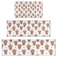 thumbnail image 1 of White Highland Cow Flower Butterfly Pattern Kitchen Rugs Sets Of 3,Kitchen Runner Rugs Non Skid Washable,Decorative Kitchen Floor Mats for Kitchen,Sink,Laundry,17"x30"+ 17"x47" + 17"x59", 1 of 6
