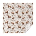 thumbnail image 1 of White Highland Cow Flower Butterfly Pattern Square Tablecloth,Waterproof Square Table Cover,Wipeable Spillproof Washable Table Cover for Home Kitchen Party Decor 42"X42"(107x107cm), 1 of 6