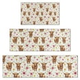 thumbnail image 1 of White Highland Cow Flower Pattern Kitchen Rugs Sets Of 3,Kitchen Runner Rugs Non Skid Washable,Decorative Kitchen Floor Mats for Kitchen,Sink,Laundry,17"x30"+ 17"x47" + 17"x59", 1 of 6