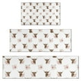 thumbnail image 1 of White Highland Cow Flower Pattern Kitchen Rugs Sets Of 3,Kitchen Runner Rugs Non Skid Washable,Decorative Kitchen Floor Mats for Kitchen,Sink,Laundry,17"x30"+ 17"x47" + 17"x59", 1 of 6