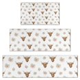 thumbnail image 1 of White Highland Cow Flower Pattern Kitchen Rugs Sets Of 3,Kitchen Runner Rugs Non Skid Washable,Decorative Kitchen Floor Mats for Kitchen,Sink,Laundry,17"x30"+ 17"x47" + 17"x59", 1 of 6