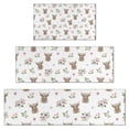 thumbnail image 1 of White Highland Cow Flower Pattern Kitchen Rugs Sets Of 3,Kitchen Runner Rugs Non Skid Washable,Decorative Kitchen Floor Mats for Kitchen,Sink,Laundry,17"x30"+ 17"x47" + 17"x59", 1 of 6