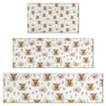 thumbnail image 1 of White Highland Cow Flower Pattern Kitchen Rugs Sets Of 3,Kitchen Runner Rugs Non Skid Washable,Decorative Kitchen Floor Mats for Kitchen,Sink,Laundry,17"x30"+ 17"x47" + 17"x59", 1 of 6