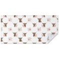 thumbnail image 1 of White Highland Cow Flower Pattern Rectangle Tablecloth 60"x120",Waterproof Polyester Rectangle Table Cloth, Wipeable Spillproof Polyester Tablecloth for Dining, Camping, Indoor and Outdoor, 1 of 6