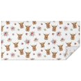 thumbnail image 1 of White Highland Cow Flower Pattern Rectangle Tablecloth 60"x120",Waterproof Polyester Rectangle Table Cloth, Wipeable Spillproof Polyester Tablecloth for Dining, Camping, Indoor and Outdoor, 1 of 6