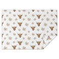 thumbnail image 1 of White Highland Cow Flower Pattern Rectangle Tablecloth 60"x84",Waterproof Polyester Rectangle Table Cloth, Wipeable Spillproof Polyester Tablecloth for Dining, Camping, Indoor and Outdoor, 1 of 5