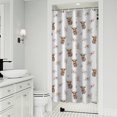 thumbnail image 1 of White Highland Cow Flower Pattern Shower Curtain 36"x72" ,Bathroom Decorative Shower Curtains Set with 12 Hooks,Modern Waterproof Washable Shower Curtain, 1 of 6