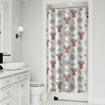 thumbnail image 1 of White Highland Cow Flower Pattern Shower Curtain 36"x72" ,Bathroom Decorative Shower Curtains Set with 12 Hooks,Modern Waterproof Washable Shower Curtain, 1 of 6