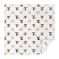 thumbnail image 1 of White Highland Cow Flower Pattern Square Tablecloth,Waterproof Square Table Cover,Wipeable Spillproof Washable Table Cover for Home Kitchen Party Decor 42"X42"(107x107cm), 1 of 6