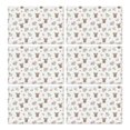 thumbnail image 1 of White Highland Cow Flower Pattern Summer Placemats Table Placemats Set Of 6-Linen Kitchen Washable Placemats Table Mats 11.8"x17.7" Non-Slip Heat Resistant, 1 of 5
