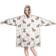 thumbnail image 1 of White Highland Cow Flower Pattern Wearable Oversized Blanket,Wearable Blanket Hoodie for Adults,Cozy Hooded Blankets with Super Pockets,Super Warm Fuzzy Pullover for Women & Men, 1 of 6