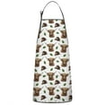 thumbnail image 1 of White Highland Cow Hat Leaf Pattern Apron-Garden Aprons for Women with Pockets-Cotton Linen Waterproof Kitchen Cooking Gardening Aprons Adjustable for Kitchen,Cooking,BBQ and Salon 33x27 Inch, 1 of 7