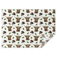 thumbnail image 1 of White Highland Cow Hat Leaf Pattern Rectangle Tablecloth 60"x84",Waterproof Polyester Rectangle Table Cloth, Wipeable Spillproof Polyester Tablecloth for Dining, Camping, Indoor and Outdoor, 1 of 5