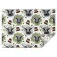 thumbnail image 1 of White Highland Cow Hat Leaf Pattern Rectangle Tablecloth 60"x84",Waterproof Polyester Rectangle Table Cloth, Wipeable Spillproof Polyester Tablecloth for Dining, Camping, Indoor and Outdoor, 1 of 5