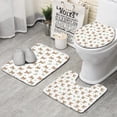 thumbnail image 1 of White Highland Cow Leaf Pattern Bathroom Rugs Sets 3 Piece,Toilet Cover Set,Absorbent Non Slip Bathroom Mats Sets with U-Shaped Contour Rug Toilet Rug Set, 1 of 5