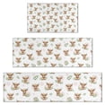 thumbnail image 1 of White Highland Cow Leaf Pattern Kitchen Rugs Sets Of 3,Kitchen Runner Rugs Non Skid Washable,Decorative Kitchen Floor Mats for Kitchen,Sink,Laundry,17"x30"+ 17"x47" + 17"x59", 1 of 6