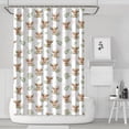 thumbnail image 1 of White Highland Cow Leaf Pattern Shower Curtain 72"x72" ,Bathroom Decorative Shower Curtains Set with 12 Hooks,Modern Waterproof Washable Shower Curtain, 1 of 6