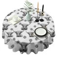 thumbnail image 1 of White Highland Cow Lemon Pattern Round Tablecloth 60"x60",Wrinkle Wipeable Table Cloth for Kitchen Dining Room Picnic Patio Party, 1 of 6
