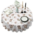 thumbnail image 1 of White Highland Cow Pattern Round Tablecloth 60"x60",Wrinkle Wipeable Table Cloth for Kitchen Dining Room Picnic Patio Party, 1 of 6