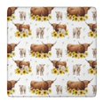 thumbnail image 1 of White Highland Cow Sunflower Calf Pattern Square Fitted Tablecloth with Elastic Edge,Square Table Cover,Washable Elastic Table Cover for Home Kitchen Party Decor 36"x36", 1 of 6