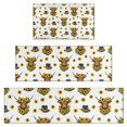 thumbnail image 1 of White Highland Cow Sunflower Hat Pattern Kitchen Rugs Sets Of 3,Kitchen Runner Rugs Non Skid Washable,Decorative Kitchen Floor Mats for Kitchen,Sink,Laundry,17"x30"+ 17"x47" + 17"x59", 1 of 6